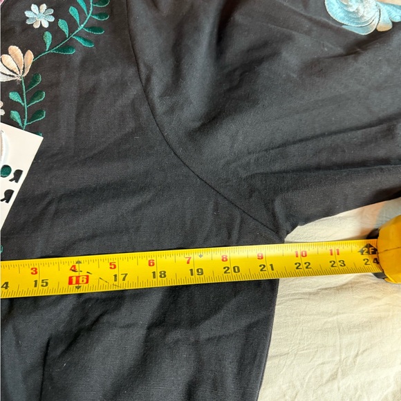 ROLLER RABBIT  Black Dress with Floral Embroidery size XL - Picture 9 of 13